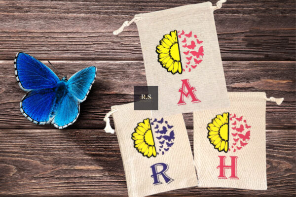 Personalised Sunflower & Butterfly Treat Bags